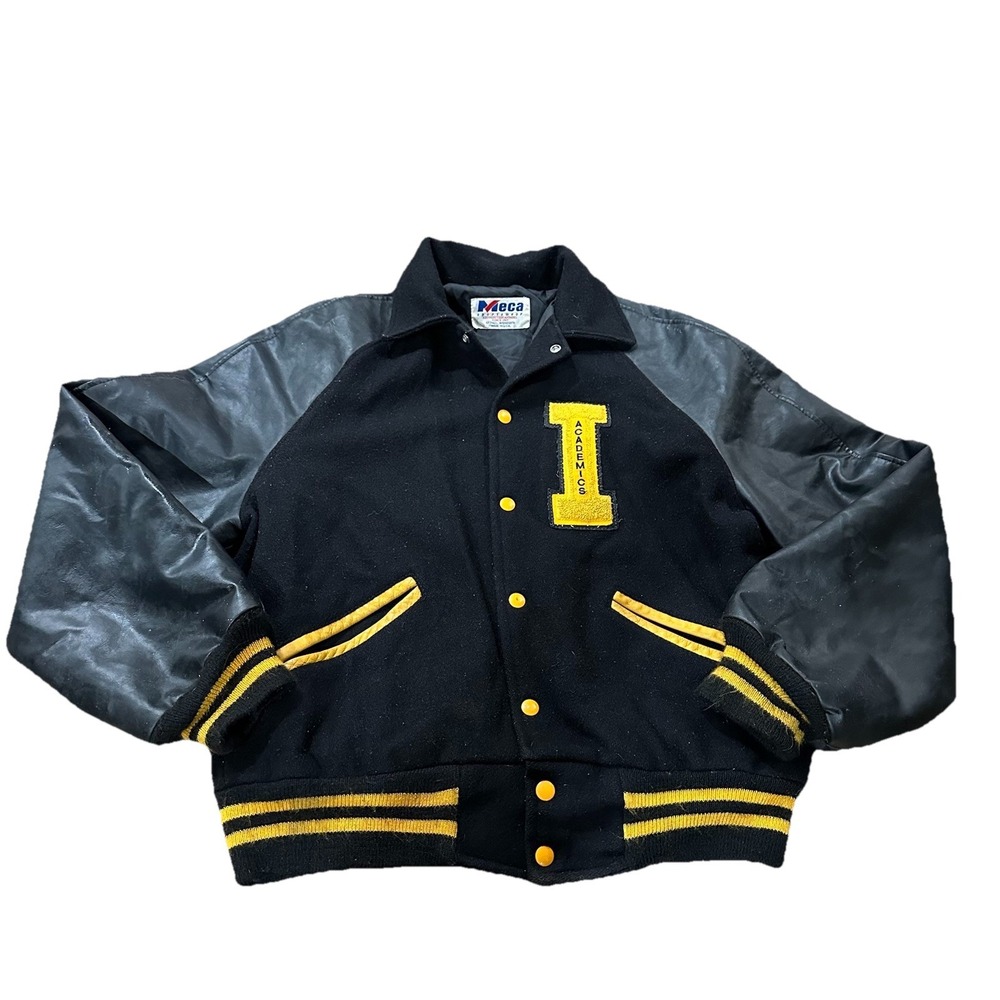 Vintage Meca Sportswear Academics Varsity Bomber Jacket Wool Size M-L? USA Made